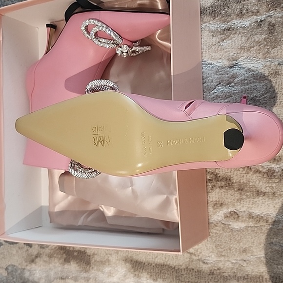 MACH & MACH Crystal Embellished Double Bow Bootie size 38 - Picture 7 of 7